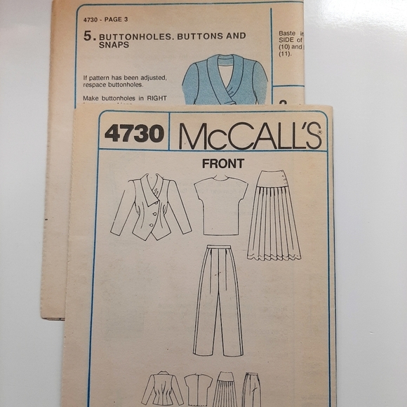 VTG McCALL'S PATTERN 4730 - Picture 7 of 7